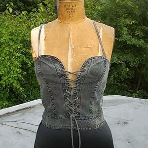 Camo lace-up bustier by Kim "Motor" Montenegro S